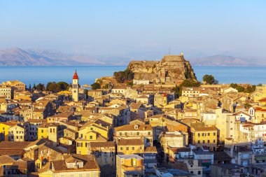 Havadan görünümü yeni kale Korfu, corfu Island, Yunanistan