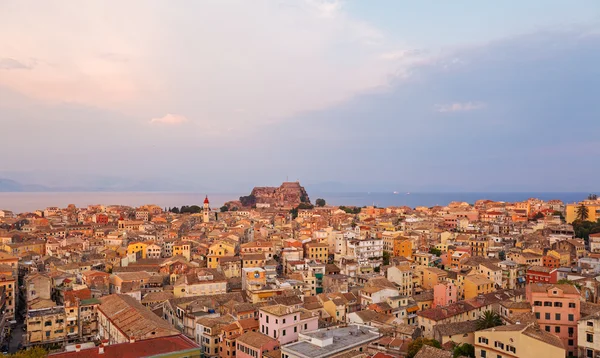 Aerial view from New fortress Kerkyra, Corfu island, Greece — Stock Photo, Image