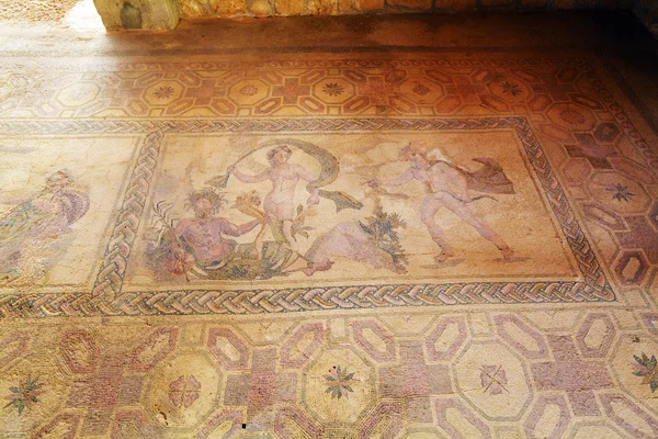 Antichi mosaici nel sito archeologico, Paphos, Cipro — Foto Stock