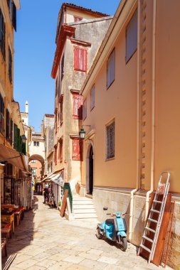 tipik binalar eski şehir, Korfu, corfu Island, Yunanistan