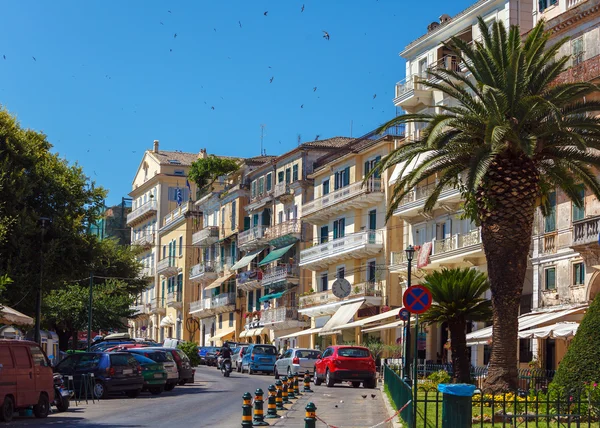 Typische gebouwen in de oude stad, kerkyra, eiland corfu, Griekenland — Stockfoto