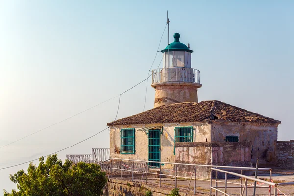 Lighthouse at Old Fortress in Kerkyra, Corfu island — Stock Photo, Image