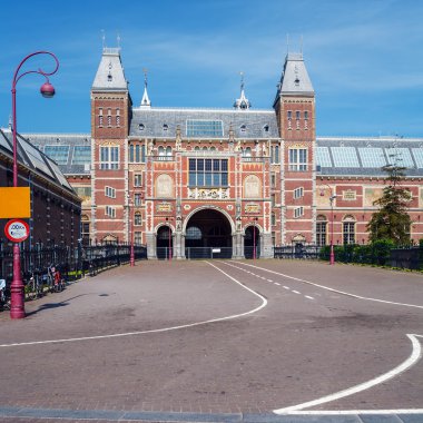 Building of Rijksmuseum, Dutch national Art Museum, Amsterdam, N clipart