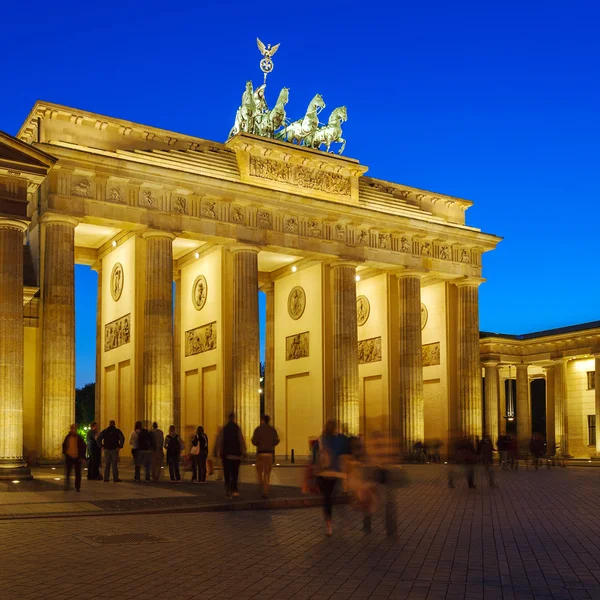 Porta di Brandeburgo di notte, Berlino, Germania — Foto Stock