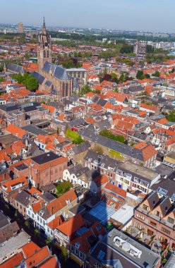 eski şehir, delft, Hollanda havadan görünümü