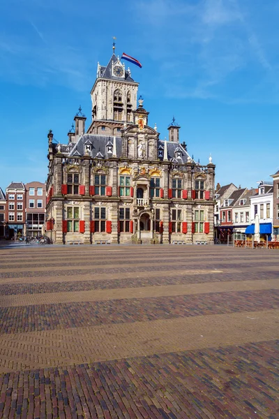 Prédio Vintage da Câmara Municipal, Delt, Holanda — Fotografia de Stock