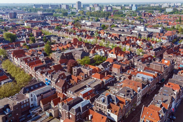 Eski şehir, delft, Hollanda havadan görünümü — Stok fotoğraf