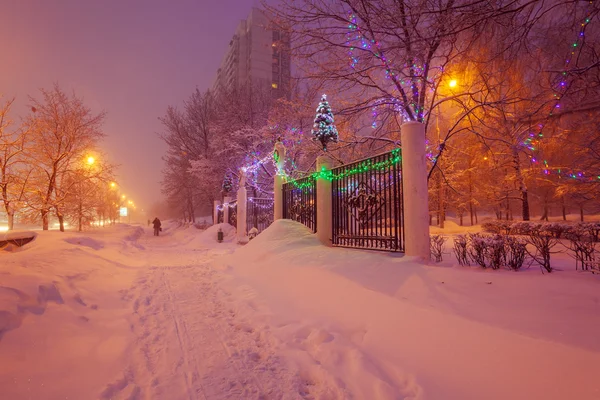 Noche Invierno Ciudad Escena —  Fotos de Stock