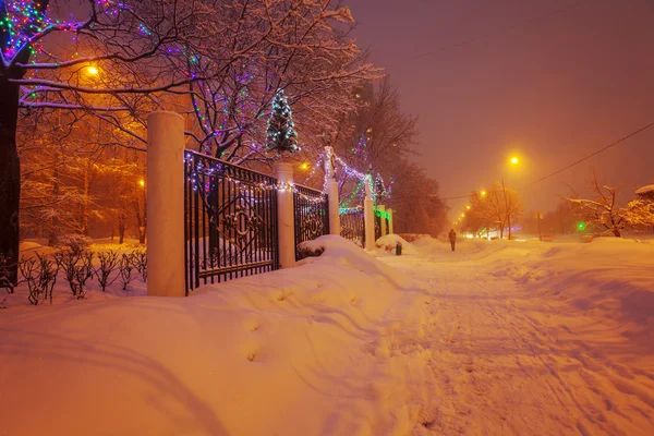 Night Winter City Scene — Stock Photo, Image