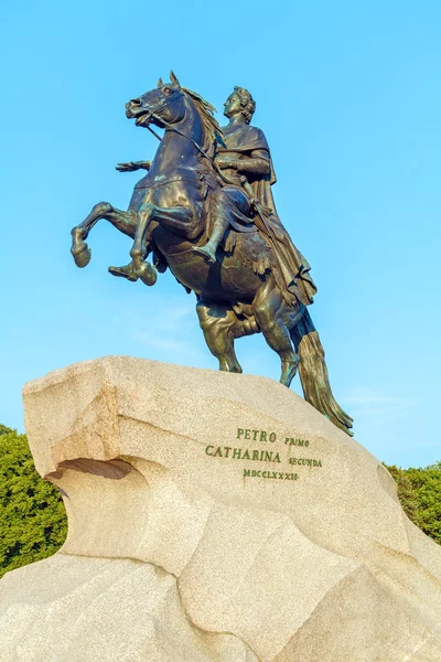 Estátua do Cavaleiro de Bronze, São Petersburgo, Rússia — Fotografia de Stock