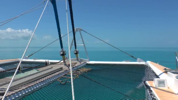 Catamaran and Caribbean Sea — Stock Video