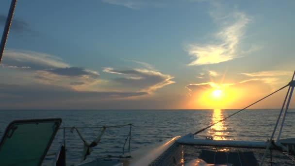 Catamarán y Mar Caribe — Vídeos de Stock