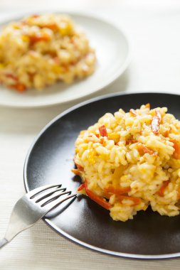 kırmızı biber, risotto sağlıklı vegan gıda