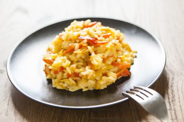 kırmızı biber, risotto sağlıklı vegan gıda