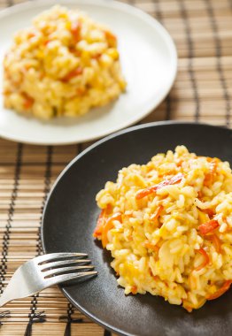 kırmızı biber, risotto sağlıklı vegan gıda