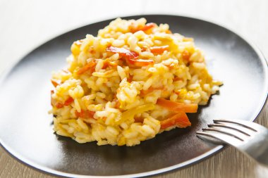 kırmızı biber, risotto sağlıklı vegan gıda