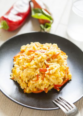 kırmızı biber, risotto sağlıklı vegan gıda