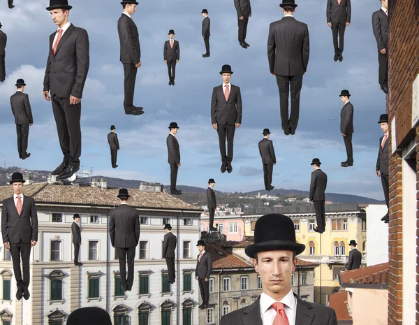 Businessmen floating in the sky — Stock Photo, Image