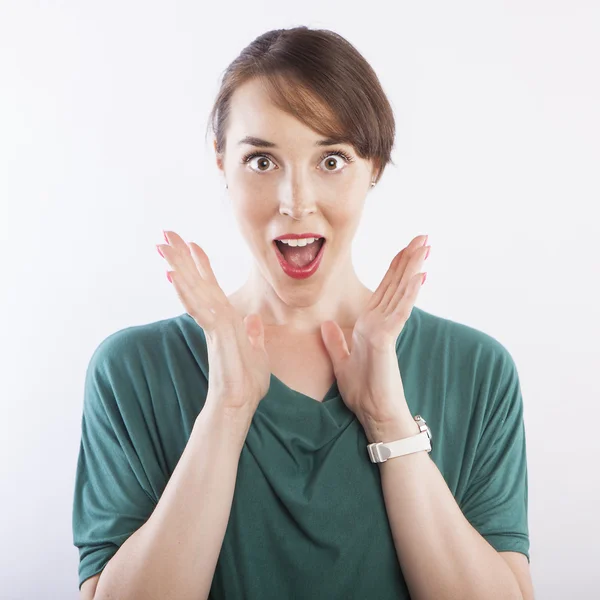 Woman with surprise face expression — Stock Photo, Image