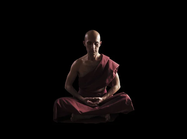 Buddhist monk in meditation pose — Stock Photo, Image