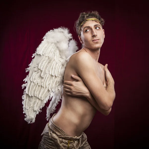 Man with angel wings — Stock Photo, Image