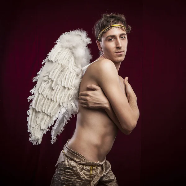 Man with angel wings — Stock Photo, Image