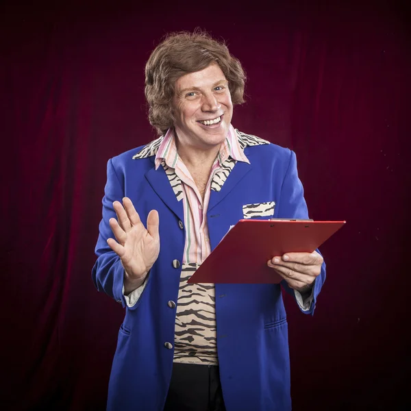 Showman with funny face expression — Stock Photo, Image