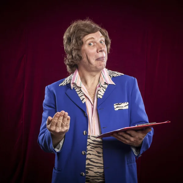 Showman with funny face expression — Stock Photo, Image