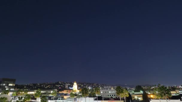 Nighttime tid förflutit i Beverly Hills — Stockvideo