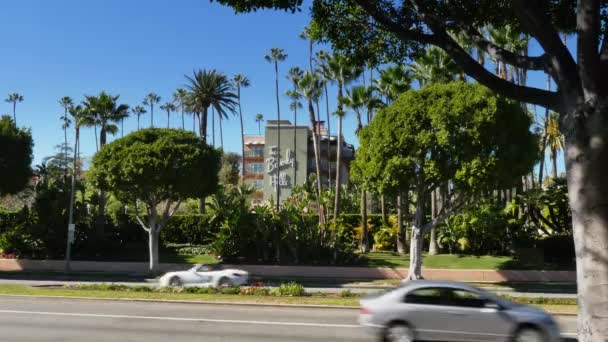 Beverly Hills Hotel Etablering av Skutt – stockvideo