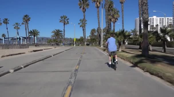 Trilha de bicicleta de Santa Monica POV — Vídeo de Stock