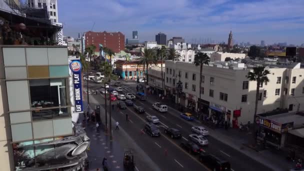 High Angle View Hollywood Boulevard — Vídeos de Stock