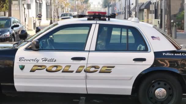 Coche de policía Beverly Hills — Vídeo de stock