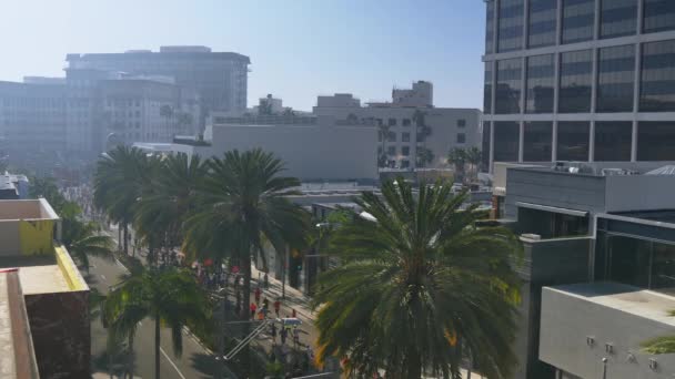 Runners in LA Marathon Run Down Rodeo Drive — стокове відео