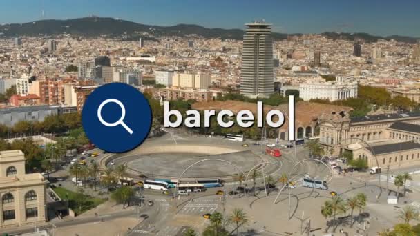Mencari Informasi untuk Barcelona — Stok Video