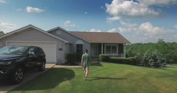 Following a Man into His House — Stock Video