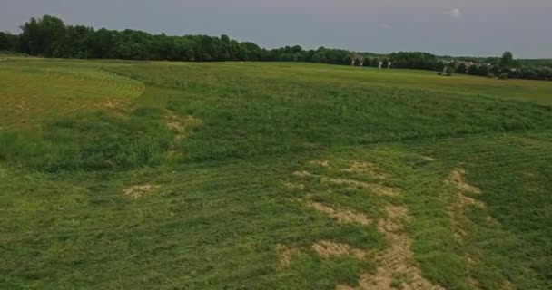 Vista aérea sobre o campo aberto de Ohio — Vídeo de Stock