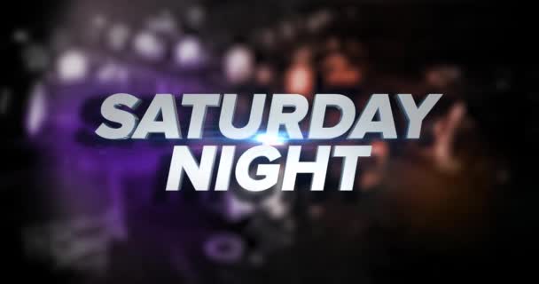 Dynamic Saturday Night Title Page Background Animation — Stock Video