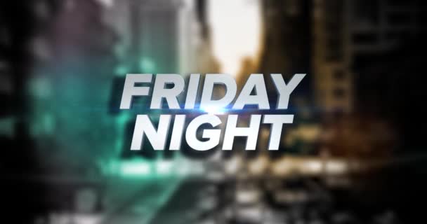 Dynamic Friday Night Title Page Background Animation — Stock Video