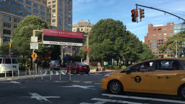 New York trafik zihinlerine Holland Tüneli — Stok video