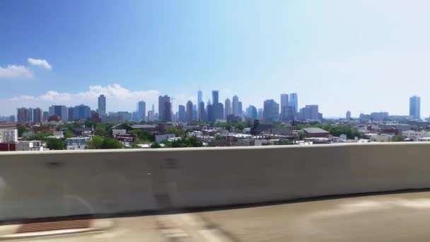 A Manhattan, New York-i Skyline a távolság I-78 vezetés — Stock videók
