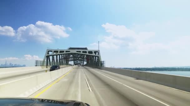 Pov rijden op I-78 in New Jersey naar New York City — Stockvideo