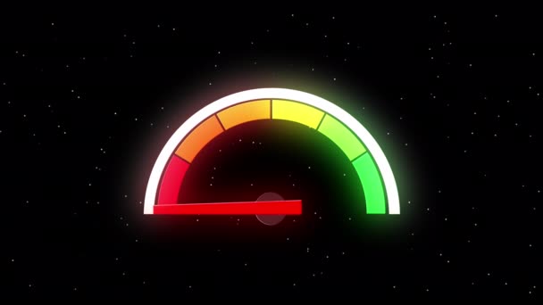 Kecepatan Gauge dengan Bintang Streaks di belakang — Stok Video