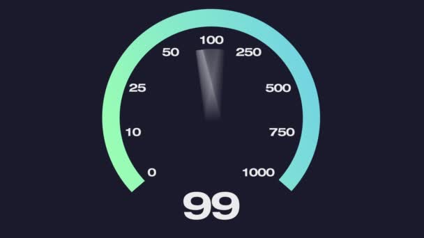 Medidor de teste de velocidade de largura de banda da Internet 1 Gigabit — Vídeo de Stock