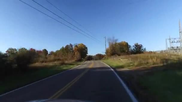 Forward View Driving in Ohio Countryside — Stock Video