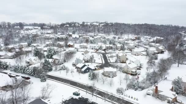 Inverno aereo stabilimento colpo di lusso Quartiere residenziale — Video Stock