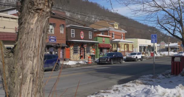 Berkeley Springs Circa Febrero 2021 Invierno Diurno Que Establecen Las — Vídeos de Stock