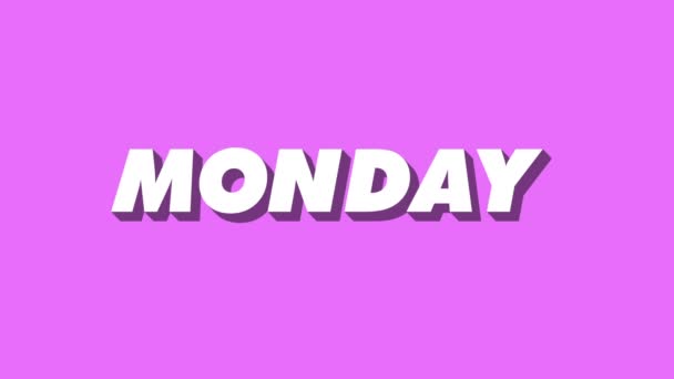 En isometrisk behandling av ordet måndag — Stockvideo
