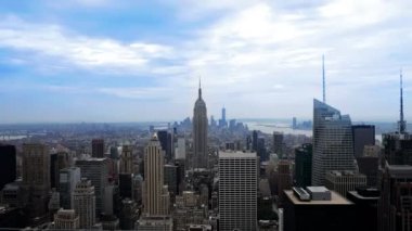 New York şehir silüeti, 4 k Ultra Hd çözünürlük zaman atlamalı.