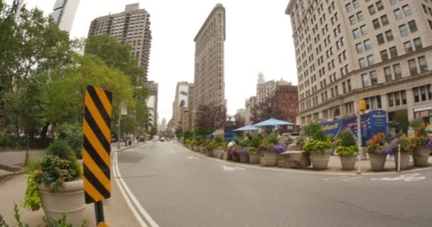 4K Flatiron Building Establecimiento de Shot Fisheye — Vídeos de Stock